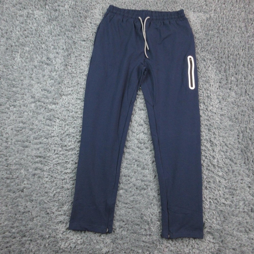Aha Selected Athletic Jogger Pants Mens Large Navy Blue Elastic Drawstring 29x28